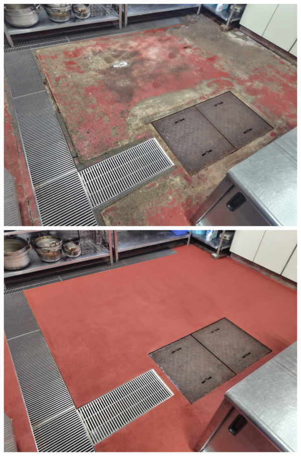 飲食店防滑工事、施工事例のご紹介